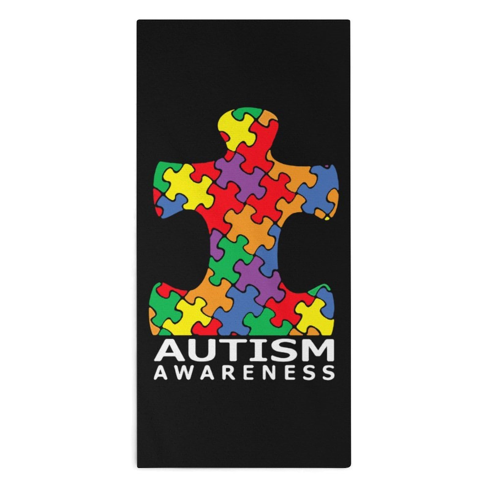 TXFBTRFSA Autism Awareness Puzzle Piece Hand Towels for Adult Face Towel Bath Beach Swim Accessories