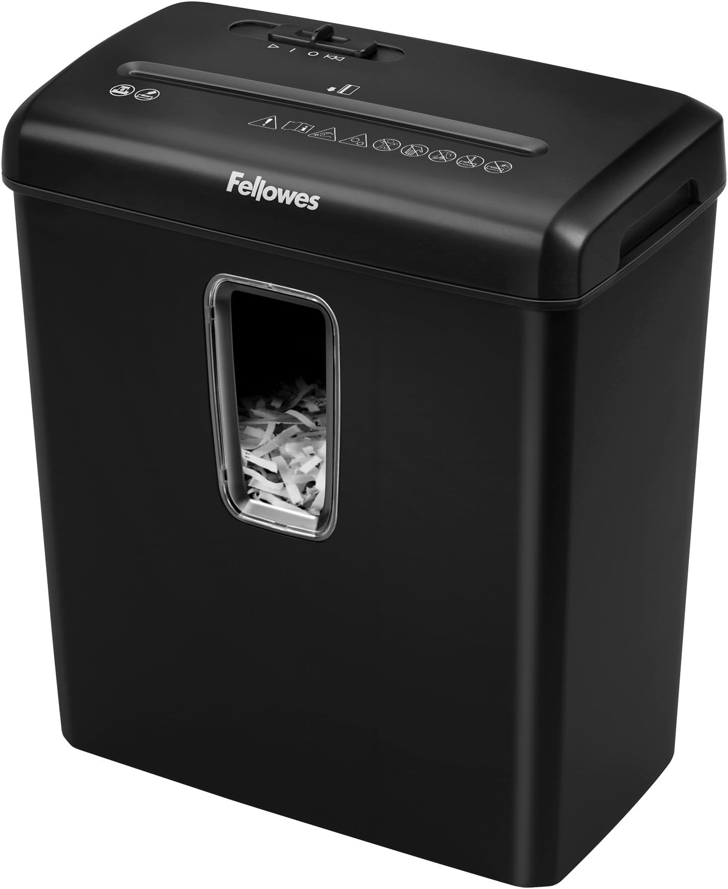 Fellowes Shredder Powershred FS-6C โ 6 Sheet Cross Cut Paper Shredder for Home Use โ Personal and Office Document Shredder โ 15 Litre Bin โ P-4 Security Level โ Black