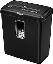 Fellowes Paper Shredder for Home Use - 6 Sheet Cross Cut Paper Shredder for Home and Personal Use - Home Shredder with 15 Litre Bin - Powershred FS-6C - Security Level P4 - Black -Exclusive to Amazon