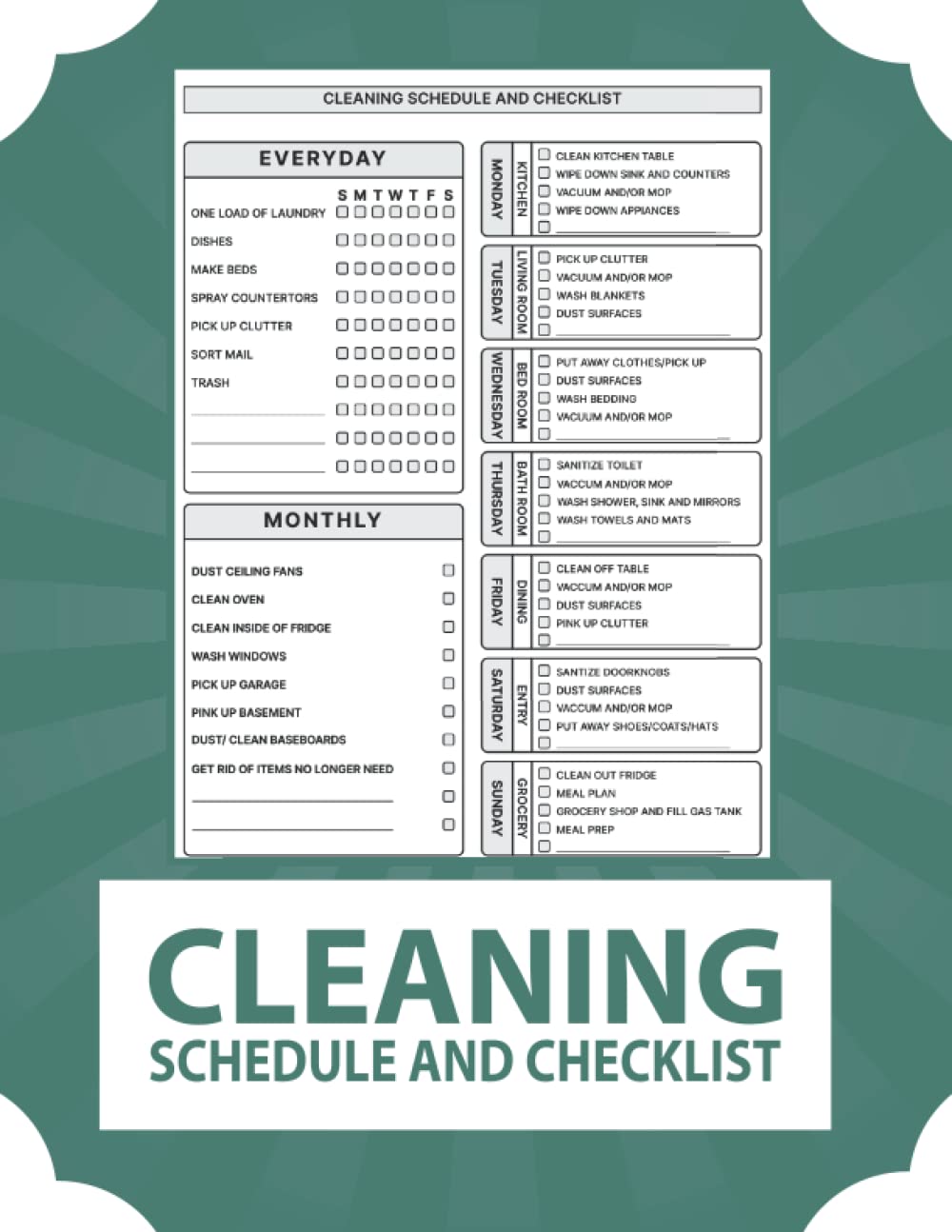 Cleaning Schedule and Checklist Daily Weekly And Monthly Cleaning