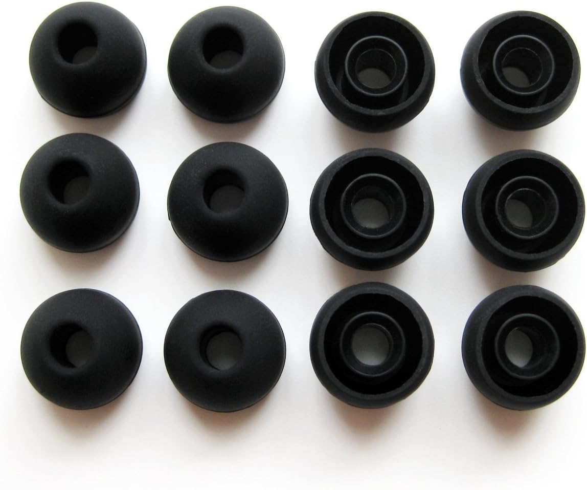 12 Medium Eartips Earbuds for Monster Beats Dr. Dre Tour, urBeats and Powerbeats (Black)