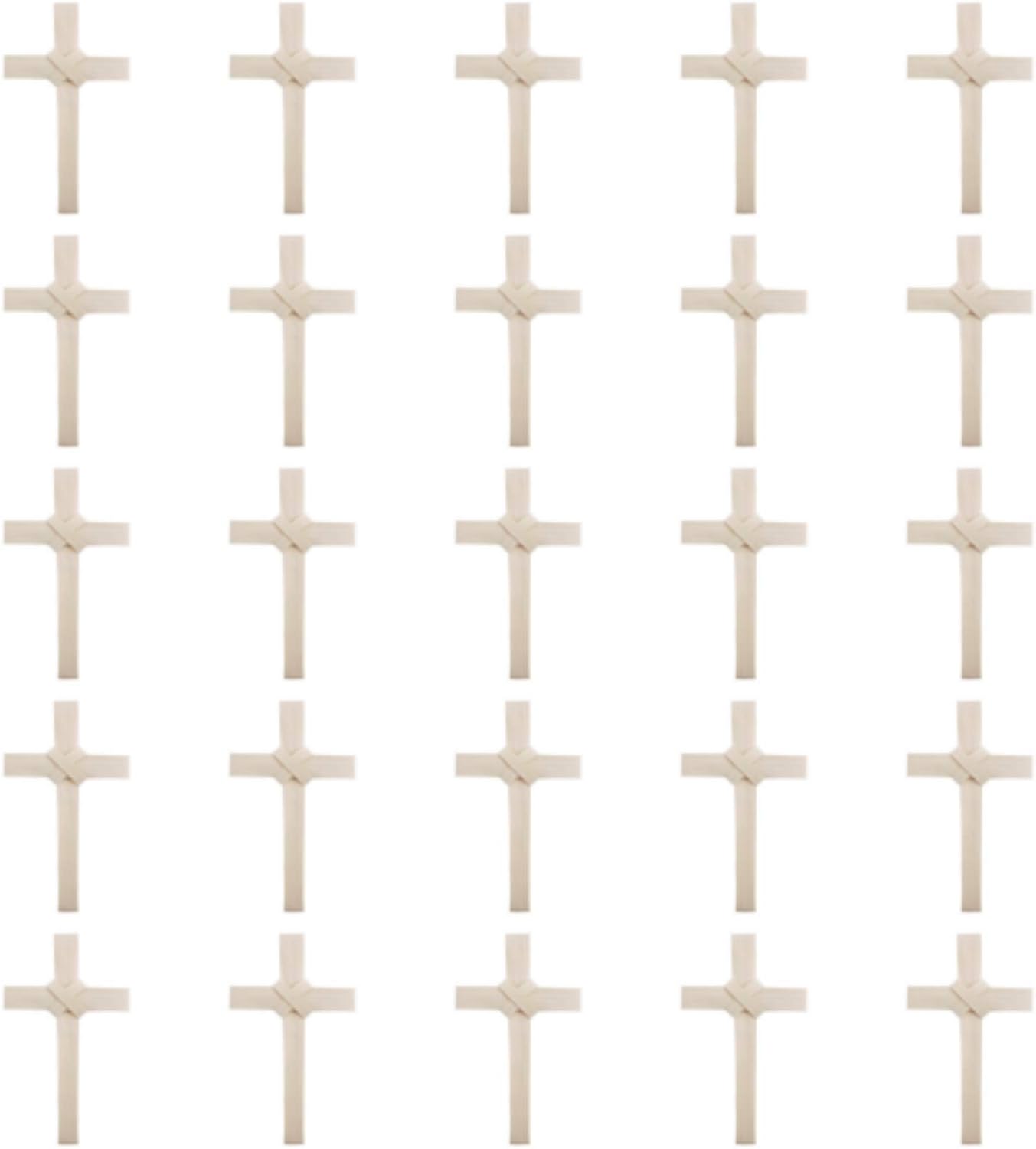 Autom Palm Sunday Leaf Cross with Crossover Center Design Supply, 8 Inch, Pack of 25