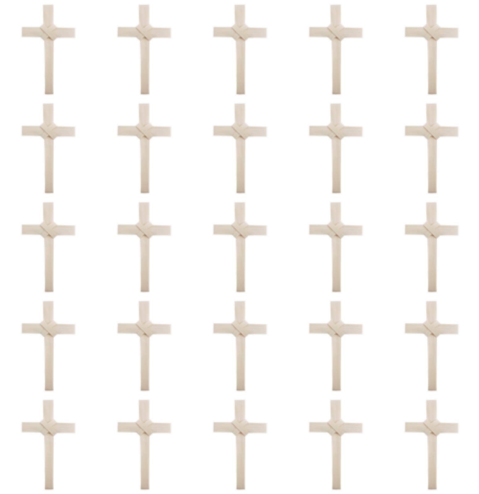 AutomPalm Sunday Leaf Cross with Crossover Center Design Supply, 8 Inch, Pack of 25