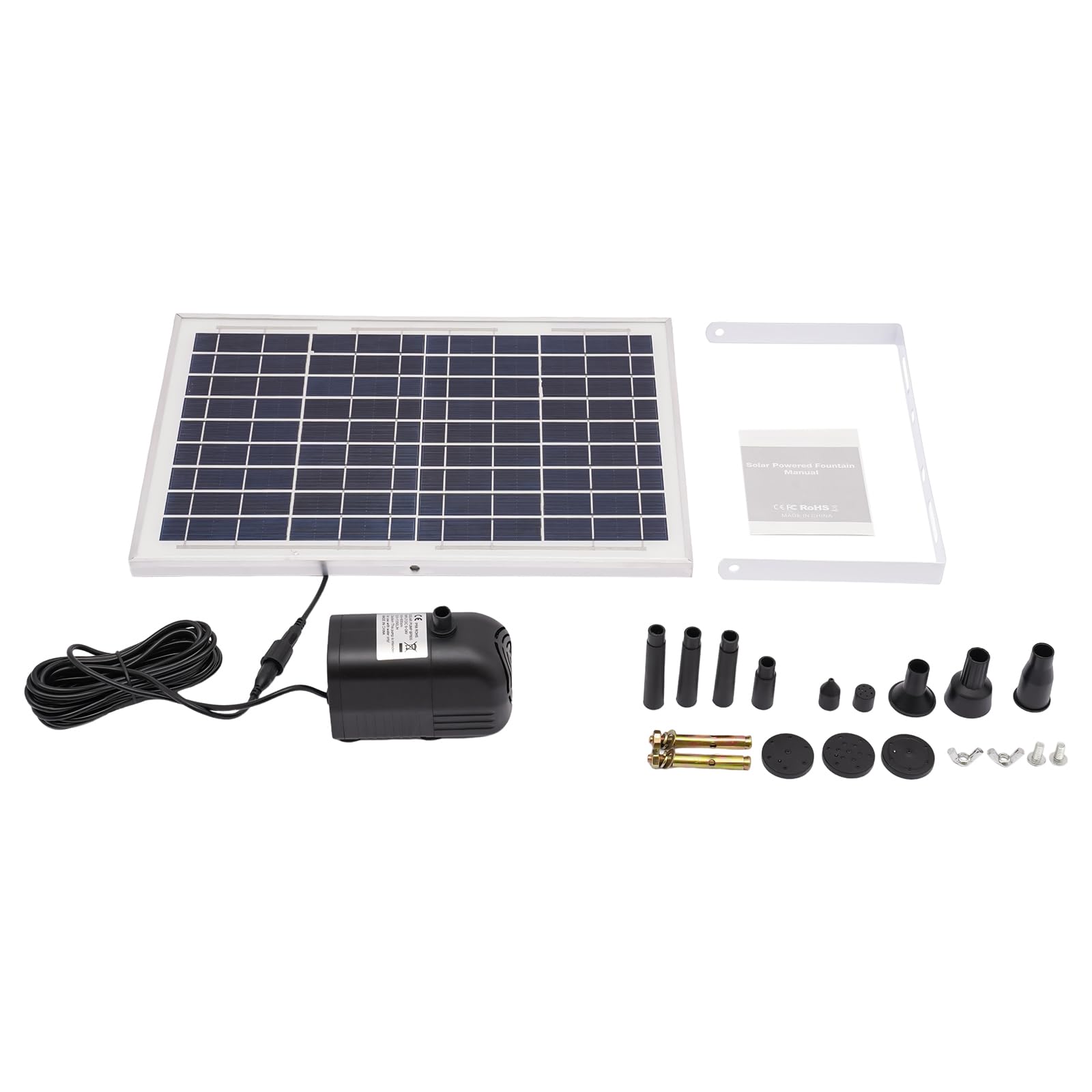Pompa solare per laghetto da 10 W, con pannello solare, pompa per fontana solare, altezza massima di 1,5 m, per stagni, laghetti e acquari
