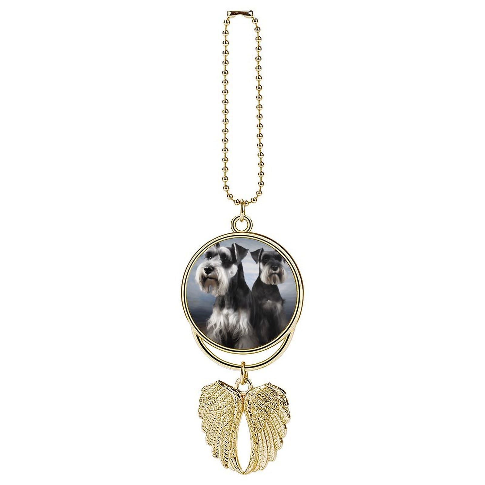Animal Schnauzer Dog Car Pendant Rear View Mirror Hanging Ornament Auto Metal Charm for Aesthetic Interior Decor. Lucky Car Accessories Cute Funny Hanging Decor for Car Truck