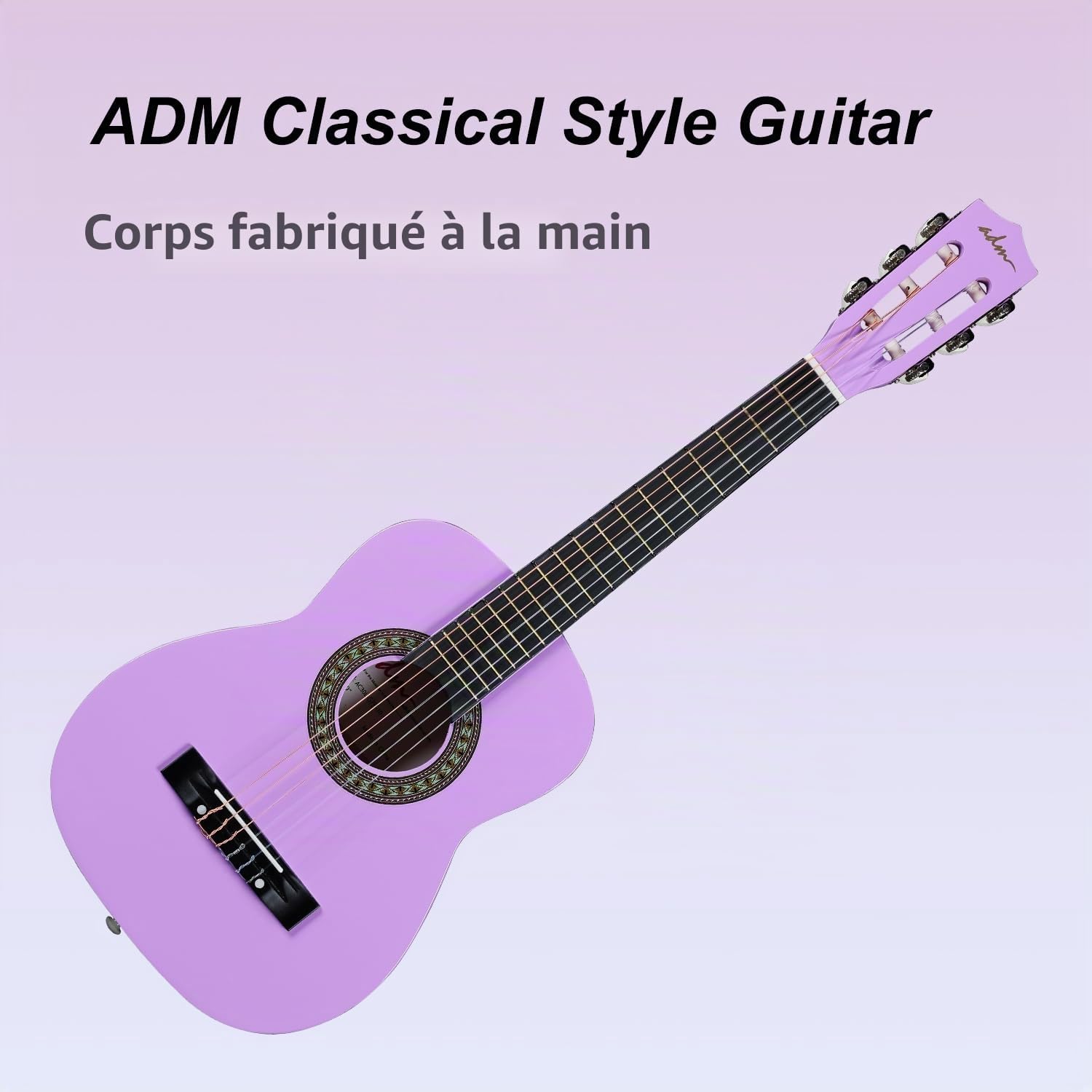 Guitare Classique 6 Cordes Pour Enfants Débutants – Instrument Acoustique Folk, 53 Cm, Bois D'Acajou, Légère Et Portable – Parfaite Pour Petits Musiciens (Couleur Aléatoire)