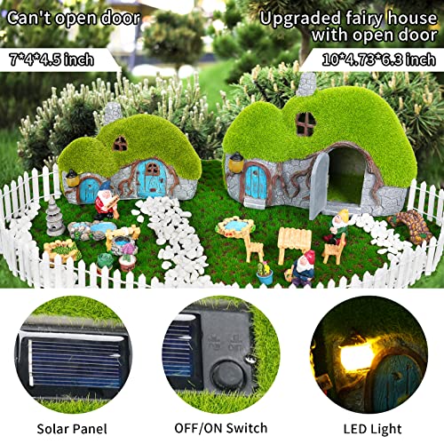image for Darkdec Garden Statues Outdoor Decor - Fairy House with Waterproof Sol