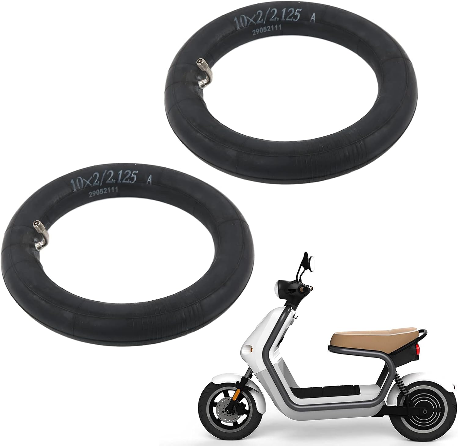 Wheel Inner Tubes,Pair of 10x2in Mini Bike Wheel Inner Tubes for 10x1.90/1.95/2/2.12/2.25 Bike Baby Stroller Scooter Tires