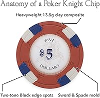 Vista 4 de Claysmith Gaming Paquete de 50 fichas de póquer Poker Knights, compuesto de arcilla pesada de 0.48 oz
