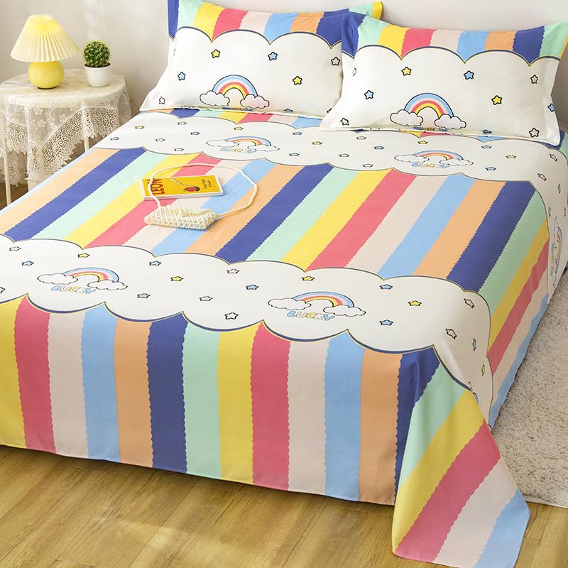 Couette et drap housse en coton pour dortoir étudiant et chambre simple