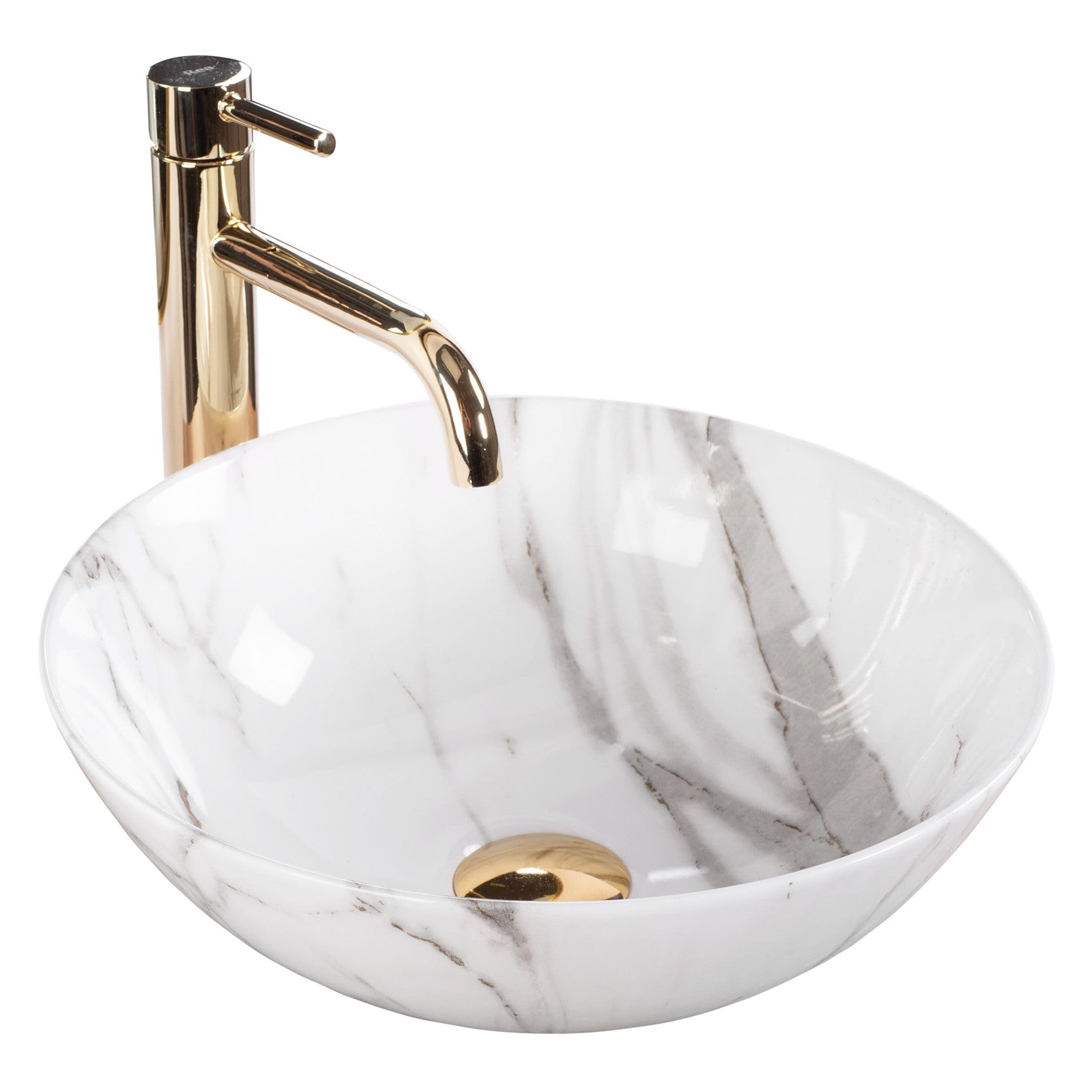 Lavabo Sobre Encimera Rea Stella Shiny Aiax Blanco