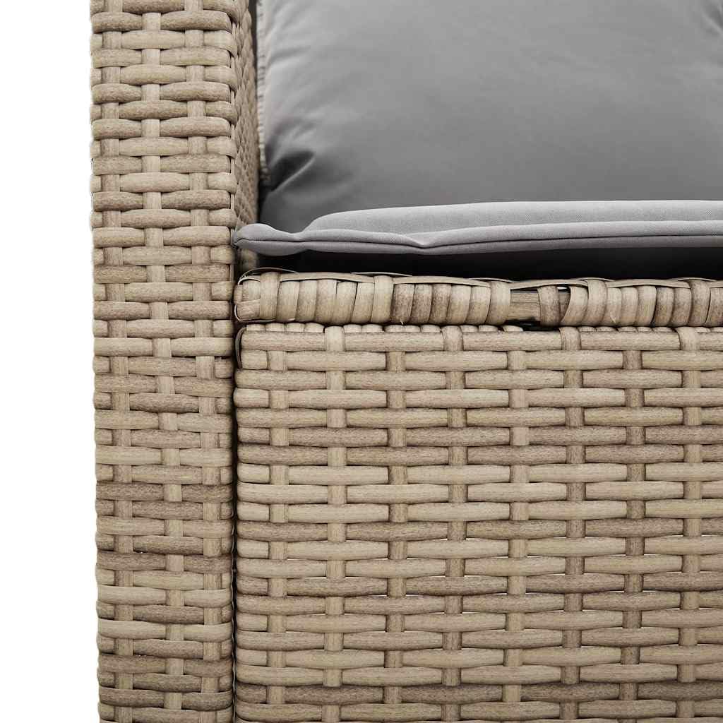 Set di 4 divani da giardino in polyrattan beige, resistente ai raggi UV, impermeabile, per balcone e terrazza, set lounge con cuscino, piedini regolabili, portata 110 kg