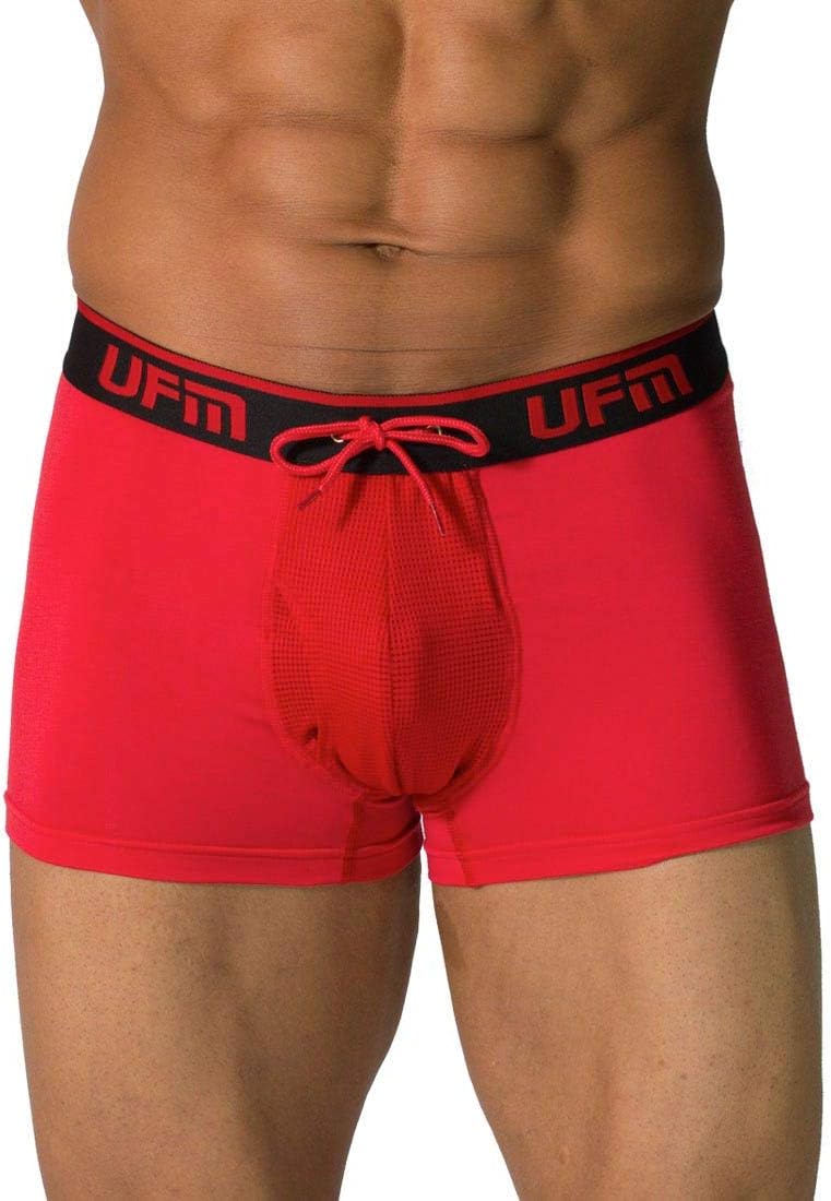 UFM 3” Bamboo Trunk Briefs Adjustable Pouch Underwear Athletic Everyday Use Red