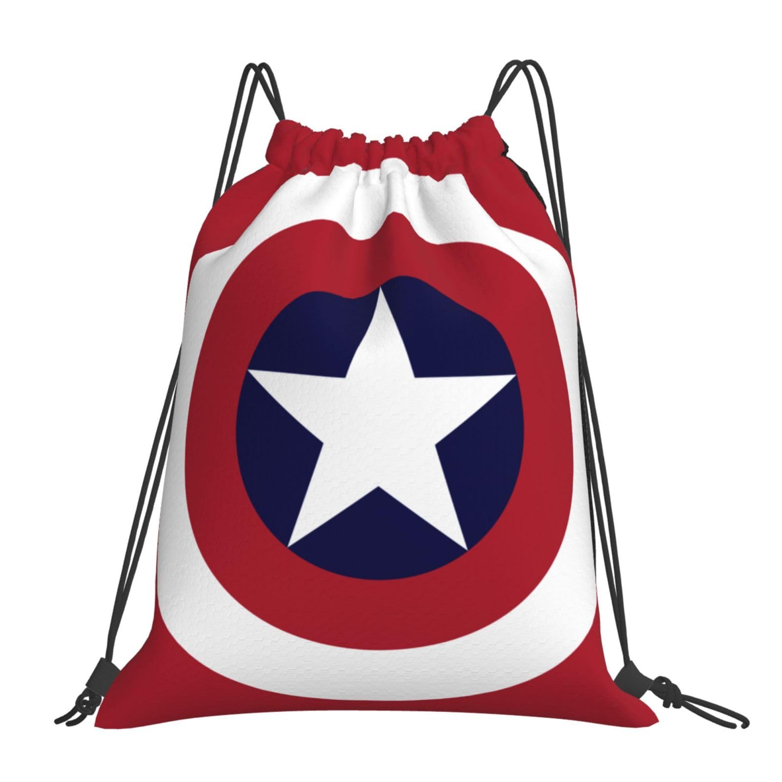 ICOMPYClassic Superheroes Drawstring Backpack Gym Bag Waterproof Super Hero Backpack Training Gymsack Sport Strap Pack Bag for Men Boys Teens, Captain America (8), One Size