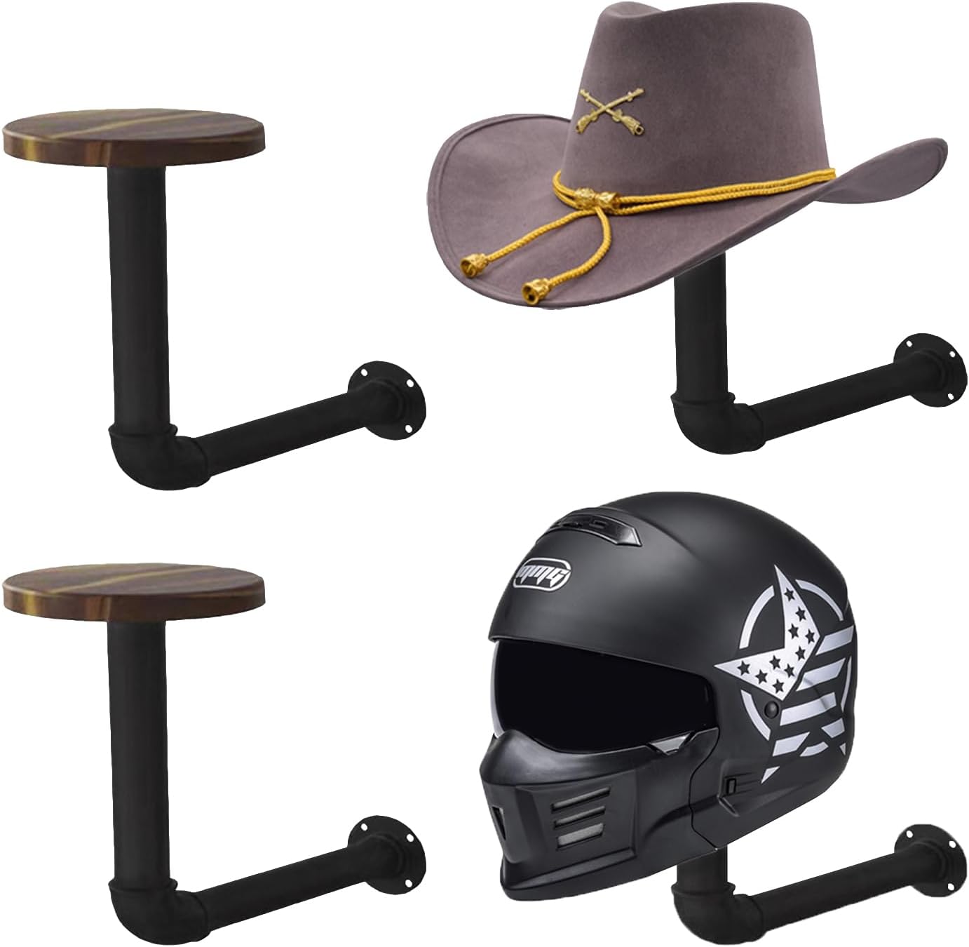 Motorcycle Helmet Holder,Helmet Holder Wall Mount Easy Storage for Motorcycle Helmets,Hats, Baseball and Rugby Helmets