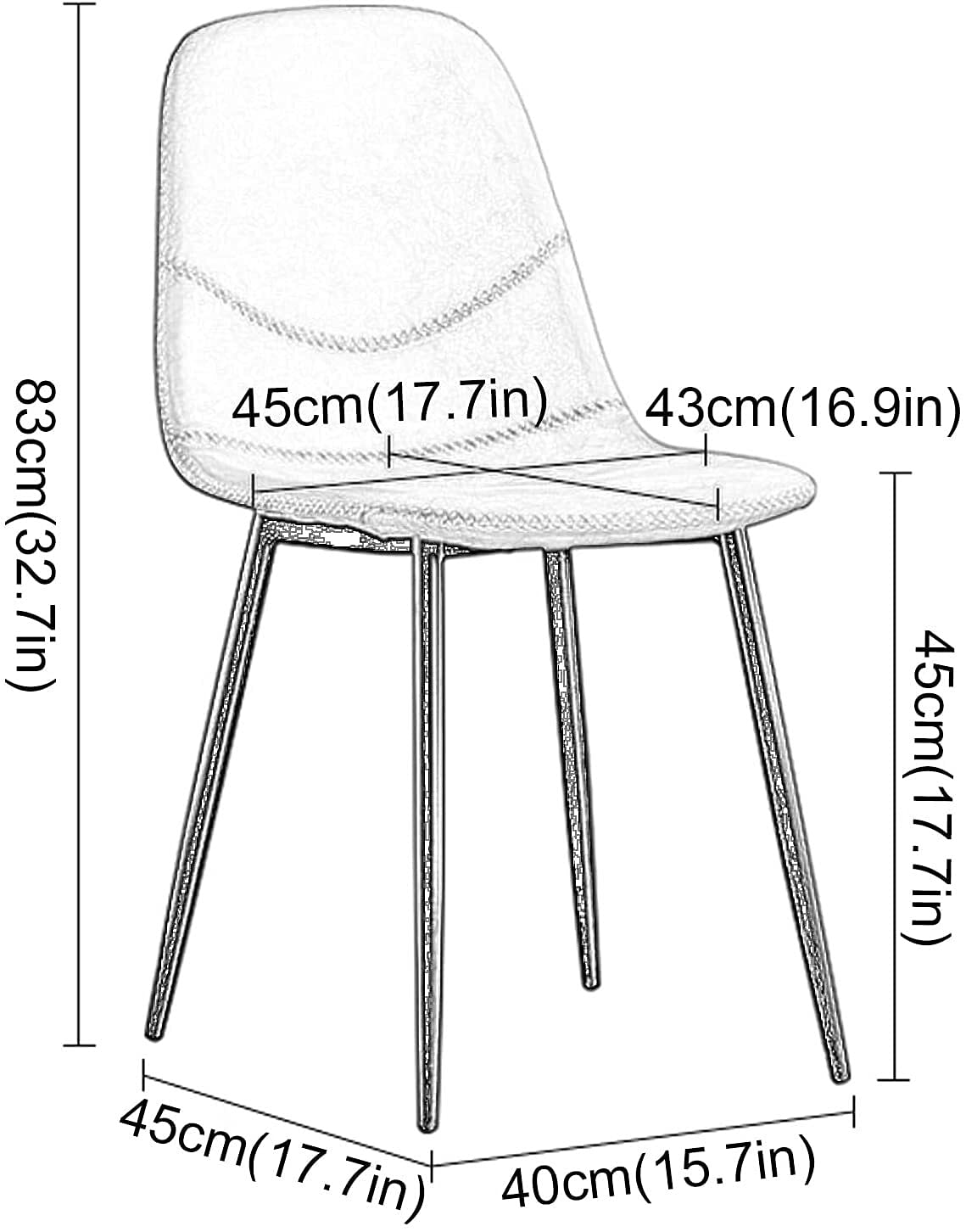 Set di 2 sedie da pranzo da cucina, moderne, in similpelle, per la casa, per il tempo libero, con schienale, sgabello da tavolo, per il trucco, per la casa, l'ufficio, il ristorante, la reception
