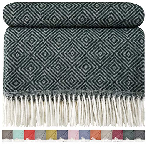 STTS International - Manta de lana a cuadros, muy suave, manta para el hogar, 140 x 200 cm