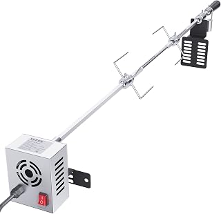 VEVOR Universal Grill Rotisserie Kit for Grills, Electric BBQ Grill with 110V 9W Motor, Stainless Steel Automatic Grilling Kit, Heavy Duty 32"/39" Hexagon Spit Rod, 26 lbs Capacity Grill Attachment