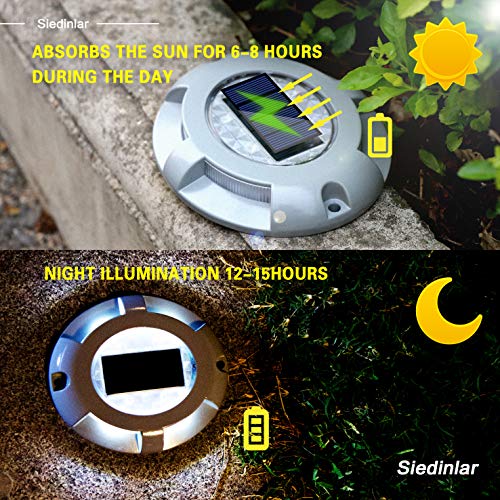 image for SIEDiNLAR Solar Deck Lights Driveway Dock LED Light Solar Powered Outd