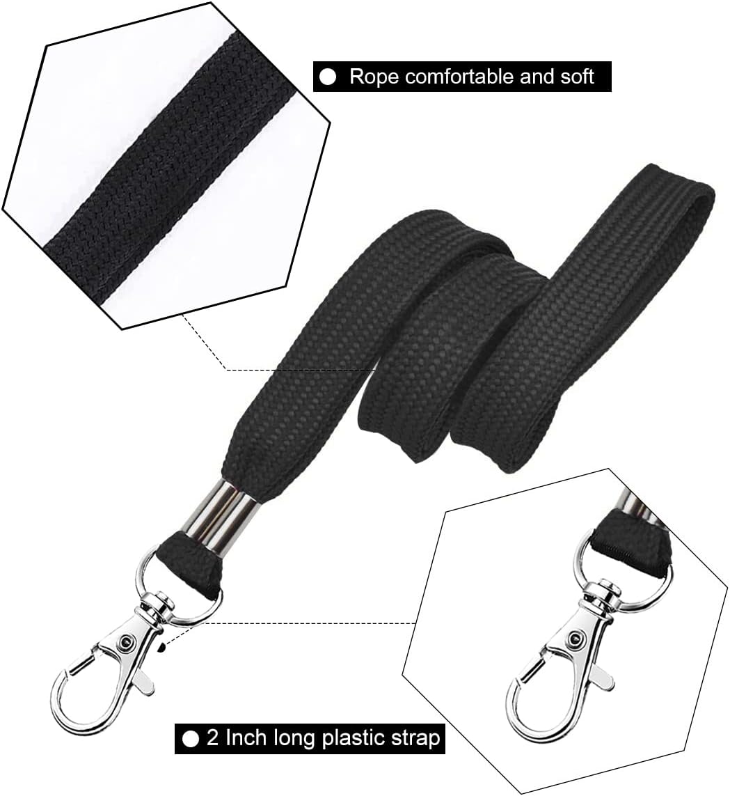 2 Pack Lanyard Card Holder Clear Genuine Leather Horizontal Id - View #12