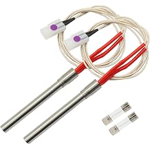 2 Pcs Grill Igniter/Hot Rod Replacement Kit, 200W 120V with Fuse