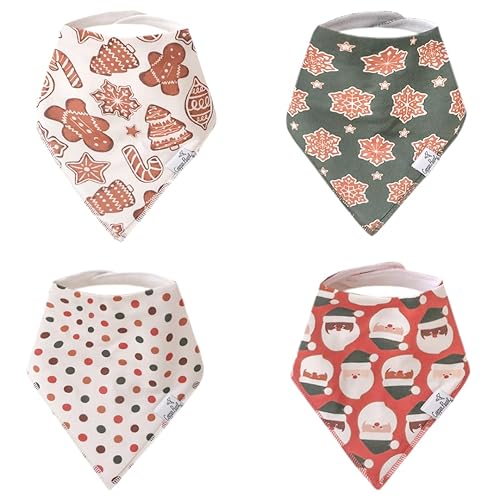 Miniatura 17 de Copper Pearl 4 paquete de baberos de algodón suave para babeo y dentición, baberos absorbentes para bebé niña y niño, ajustable para recién nacidos