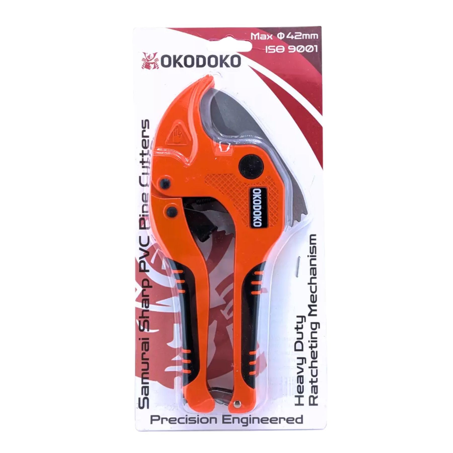 Okodoko Ratcheting Pipe Cutter 42Mm Max Diameter For Pvc, Pex & Ppr Plastic Pipe/Hoses