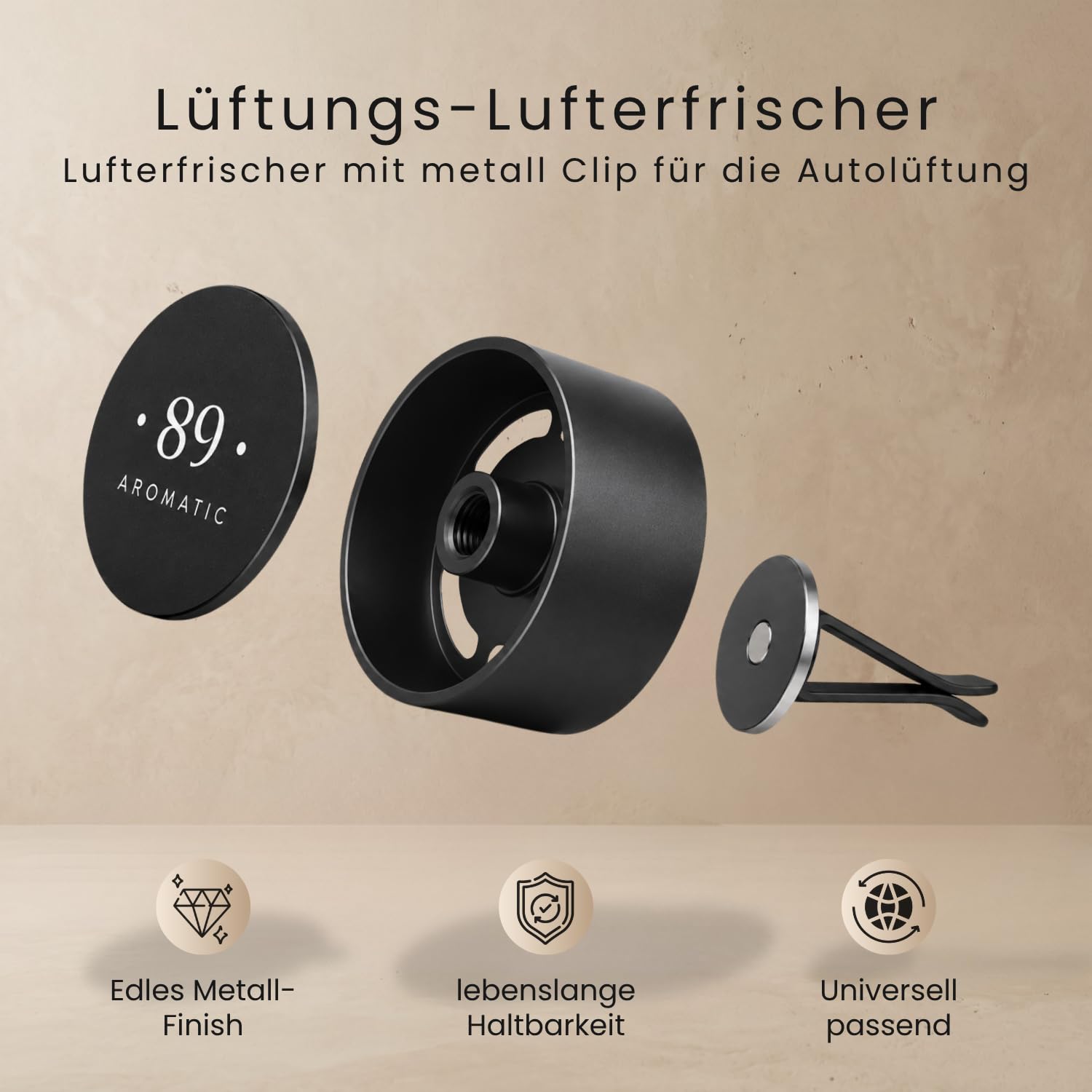 Aromatic •89• Autoduft, Autoparfüm Set 12 Monate - Lufterfrischer Auto, Duft Innenraum mit 12 Parfüm Kapseln, Auto Lufterfrischer, Erfrischer, Entfernt Gerüche, Geschenkset