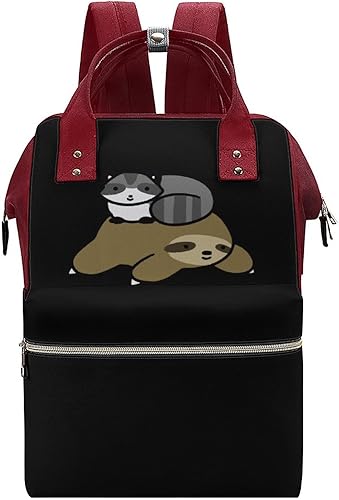 Bolsa de pañales de perezoso y mapache para mujer, mochila de gran capacidad, impermeable, mochila de viaje para computadora portátil disponible en Yaxa El Salvador