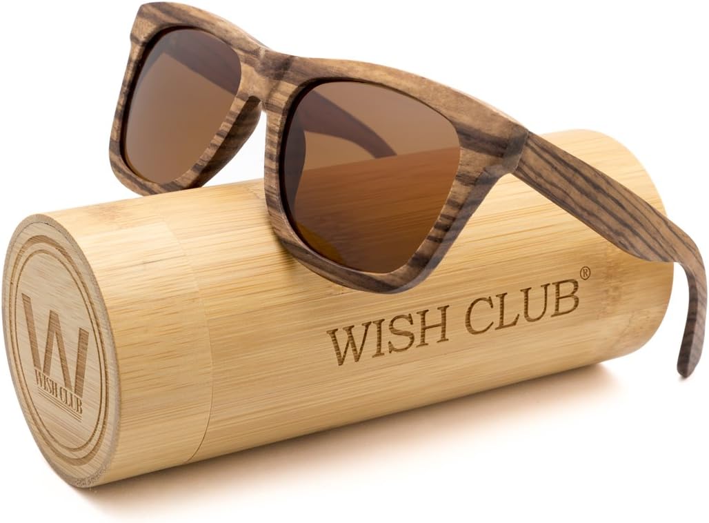 Wood Polarized Lenses Sunglasses for Women and Men Wayfarer Eyewear