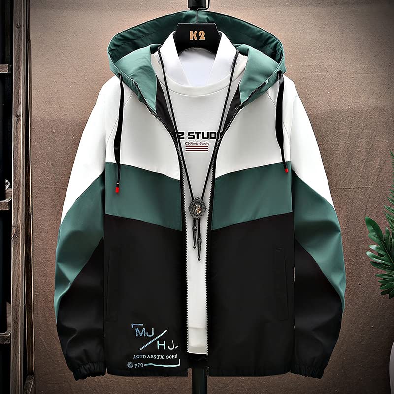 Sale Men's Patchwork Hooded Jacket Oversize Thin Boys' Clothing Male Autumn Outdoor4