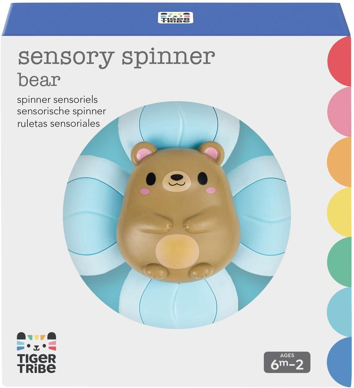Tiger Tribe: Sensory Spinner - Bear - Interactive Toy, Rattle Sound, Shake-Chew-Spin, Twirling Play, Suction Cups, Baby & Toddler 6 Months - 2 Years