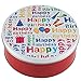 Happy Birthday Cookie Gift basket Tin filled with 21 individually hand decorated assorted colored black and whites. 7 bright colors Great Birthday Gift for HIM HER BOYS GIRLS MEN WOMEN