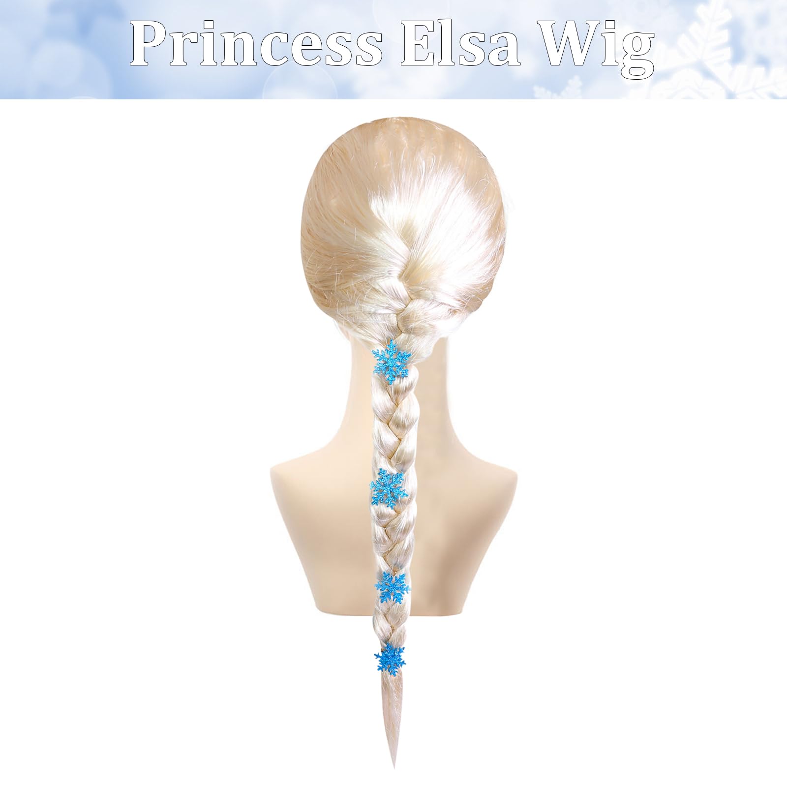 Parrucca per Frozen – Principessa Elsa Bionda per Bambina – Cosplay Rapunzel Carnevale Halloween gioco di ruolo