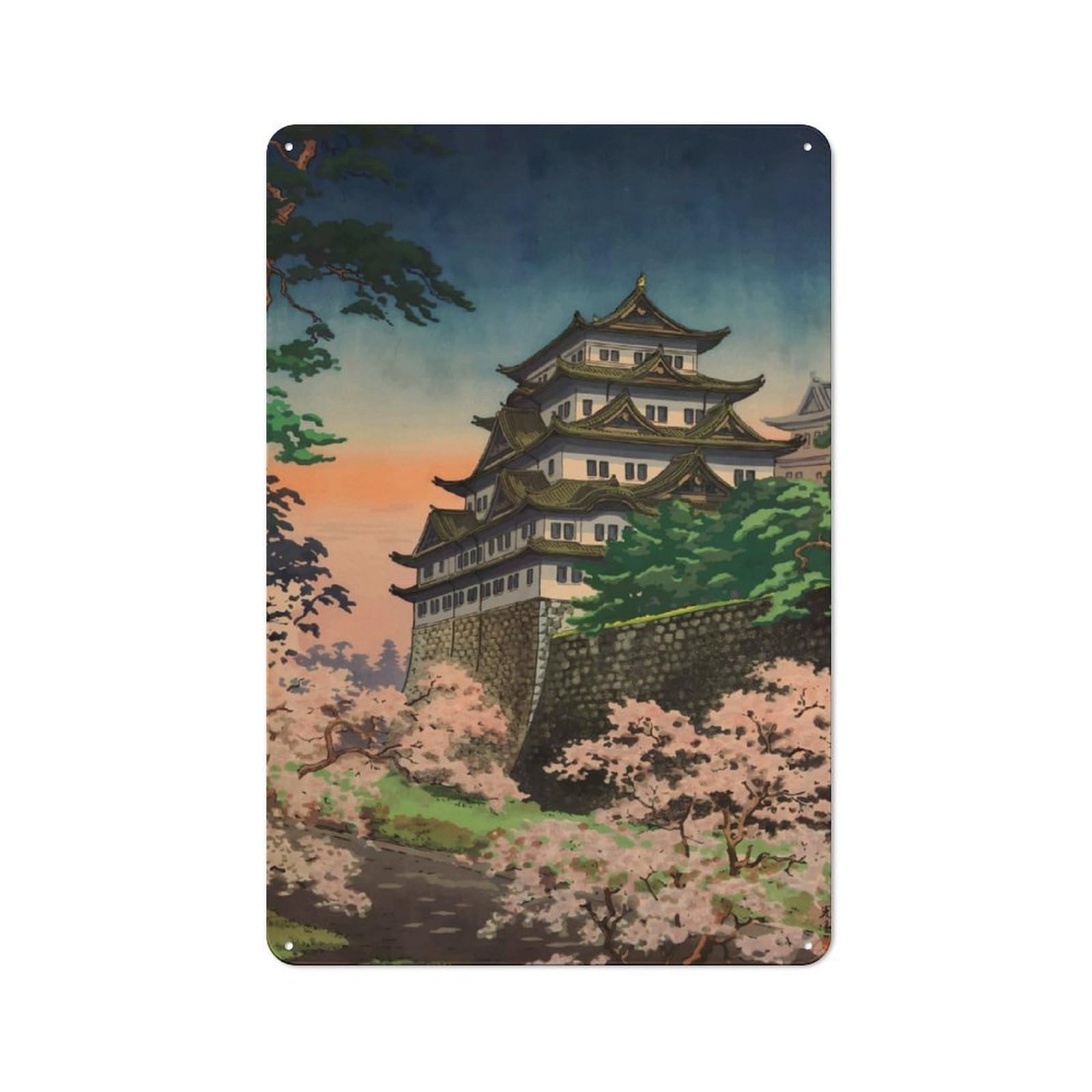 Junmoney Nagoya Castle 1937 Vintage Metal Sign 30X20cm For Dining Room Or Kitchen, Suited To Home Decor Collectors