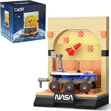 CaDA C56045W NASA Space Exploration Building Block Set, Including Mars Rover, Rocket and Space Station, 192-piece Aerospace-Themed Assembly Model, Suitable for Ages 14+