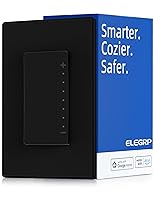 Vista 1 de ELEGRP Atenuador de luz inteligente DPR30, interruptor de atenuación WiFi de 2,4 GHz compatible con Alexa y Google Assistant, de un solo polo/3
