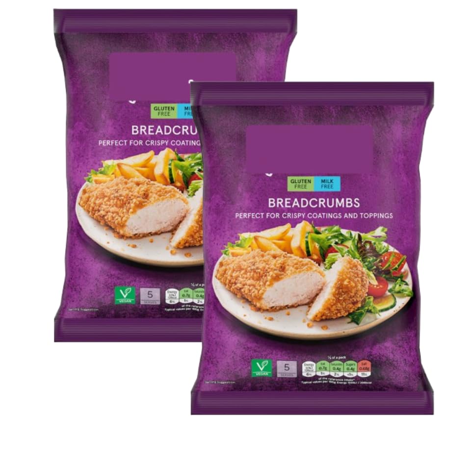 Breadcrumbs 170g Pack of 2 Gluten Free Milk Free Suitable for Vegans Perfect for Crispy Coatings and Toppings