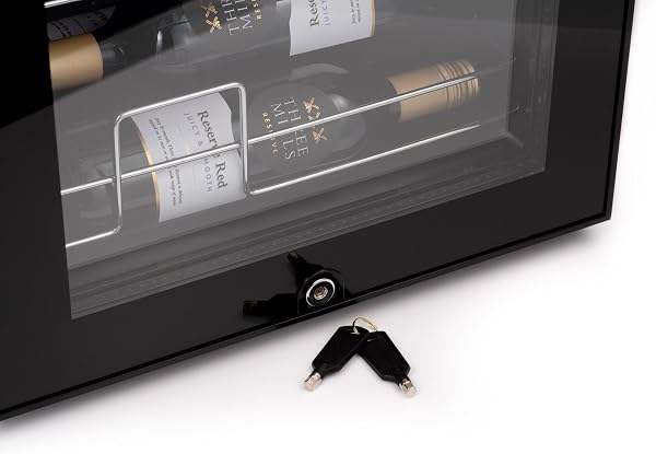 Subcold Viva28 LED – Under-Counter Wine Fridge Black | 3-18°C | Wine Cooler | LED + Lock & Key | Glass Door Drinks Cellar | Single-Zone (28 Bottle) - 5