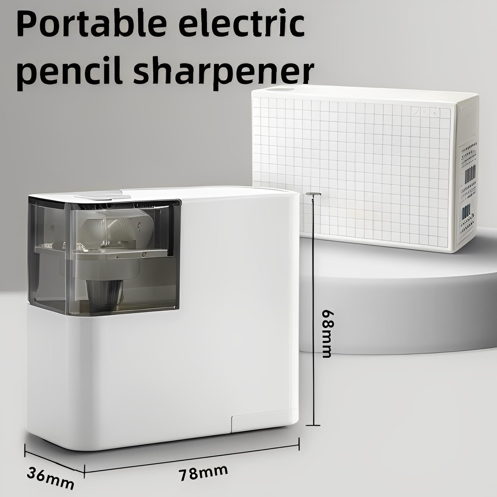 Temperamatite elettrico con batteria, alimentato a batteria per matite colorate, temperamatite portatile, due lame di ricambio per matite colorate da 6-8 mm, ufficio, casa, scuola