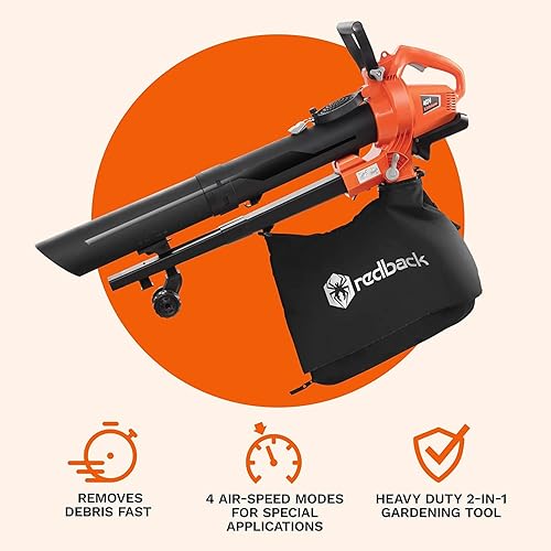Miniatura 7 de Redback Soplador de hojas al vacío alimentado por batería para limpiar pequeños desechos de jardín, aspiradora inalámbrica de césped con potente