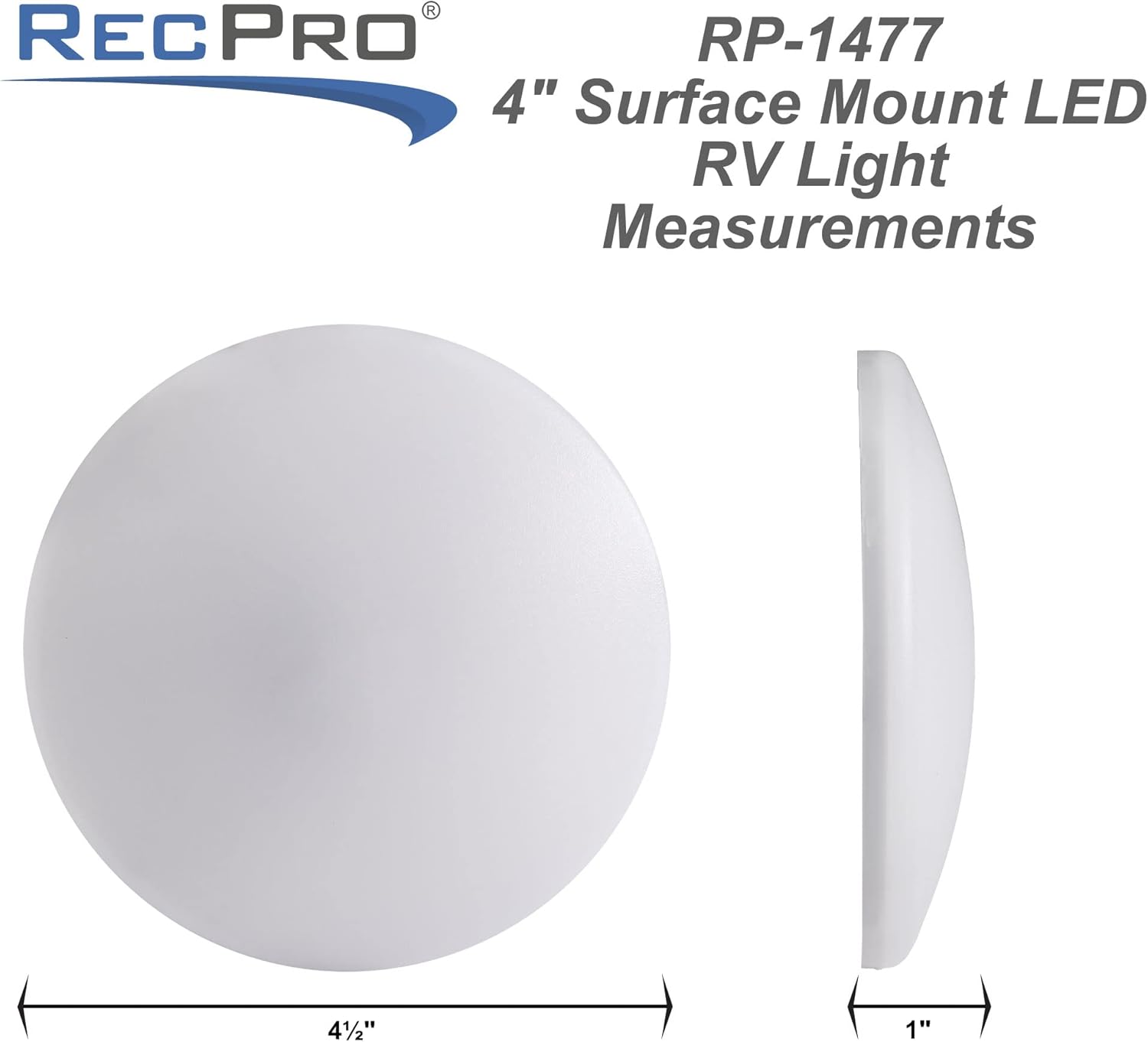 RecPro RV 4.5" Surface Mount 12V LED Light (10)
