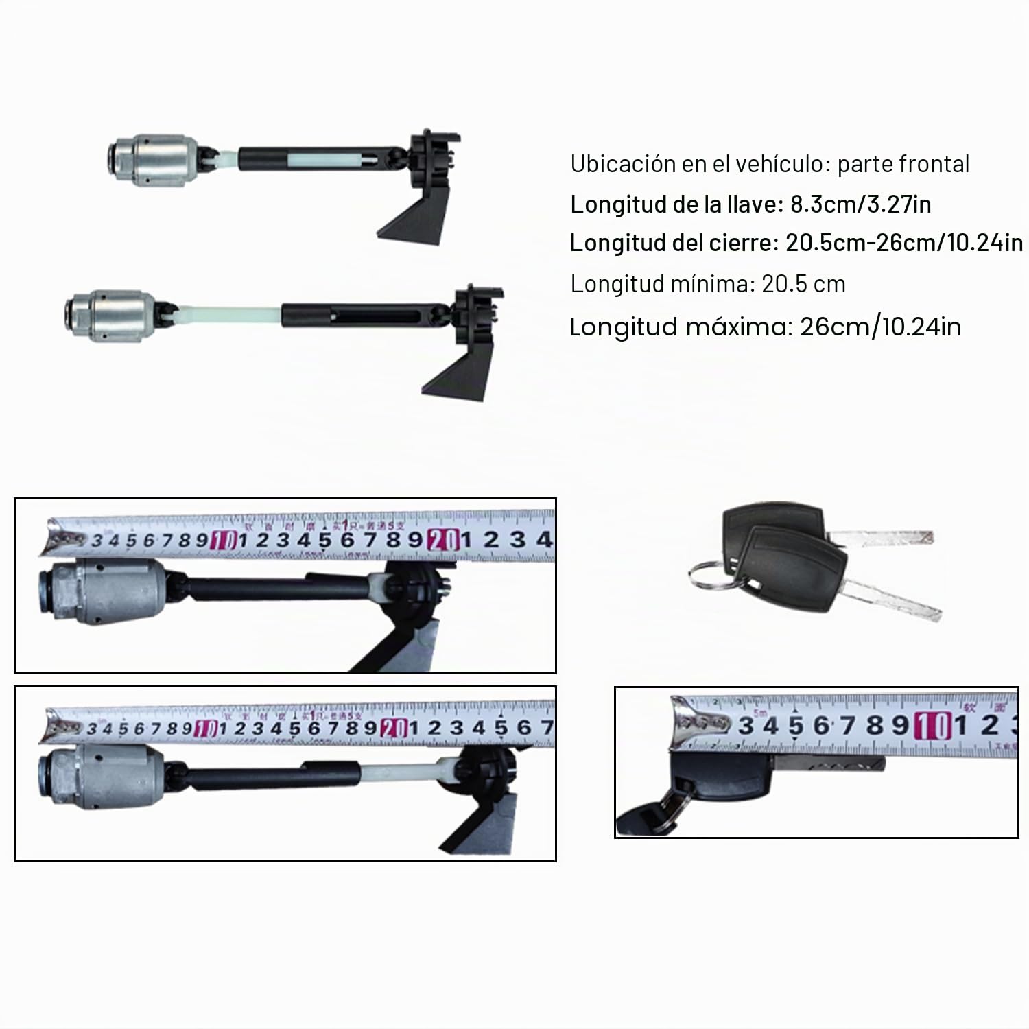 YAOPEI Cerradura de liberación del capó + 2 llaves para Focus MK 2 Kit de Reparación Ensamblado de la Cerradura del Capó del Pestill 4M5AA16B970BA 1343577 1355231