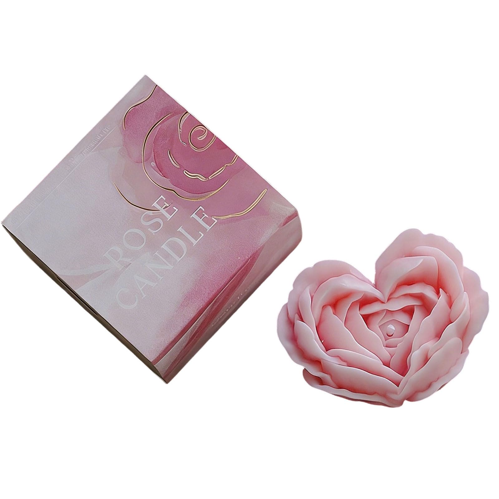 LUCKGONI Soys Waxes Decorative Candle for Meditations Stress Relief Table Decorations Photo Props Rose Heart Shape Scented Candle