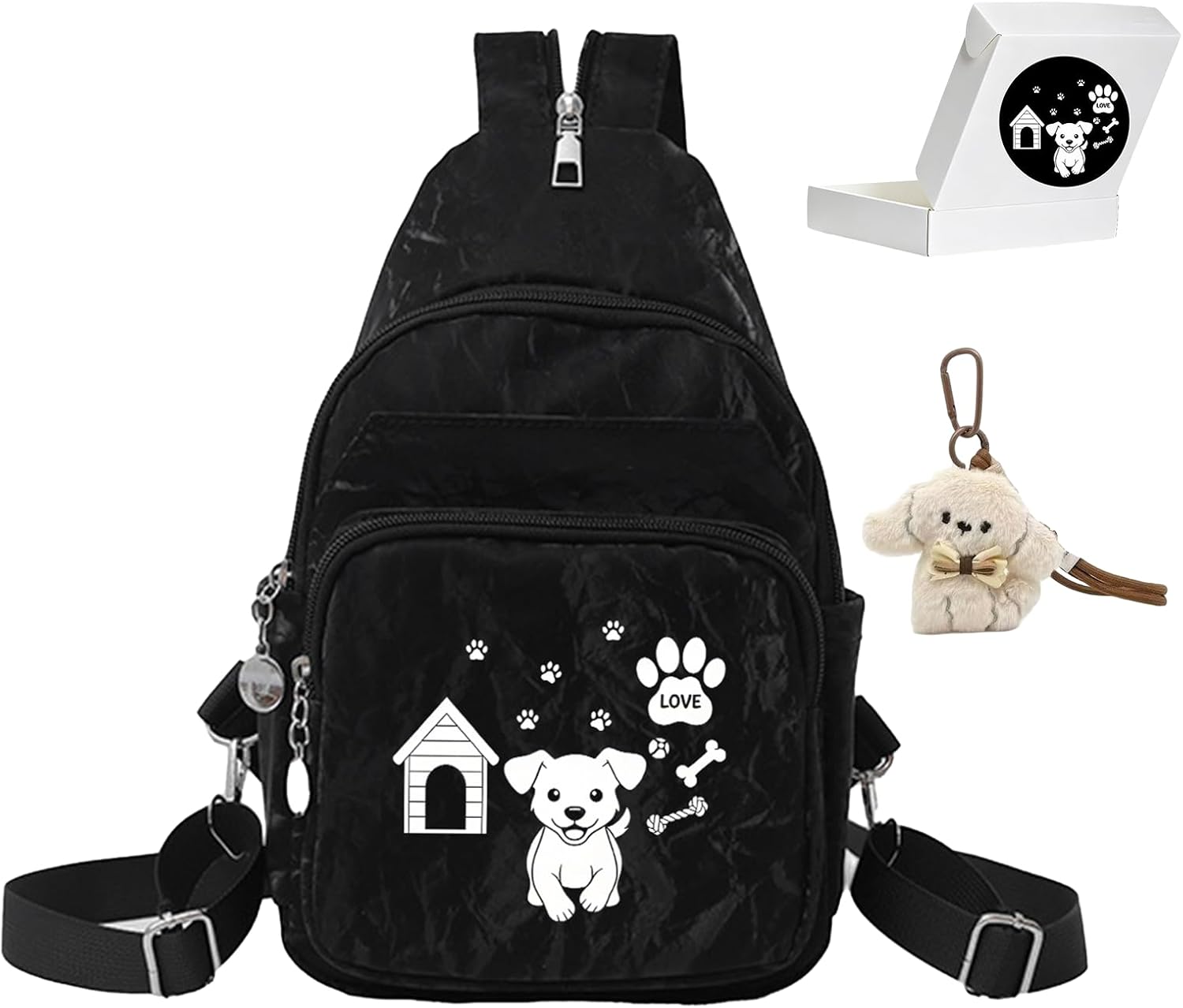 Small Sling Bag for Women 3 in 1 Crossbody Backpack,Dog Mom Gifts Set