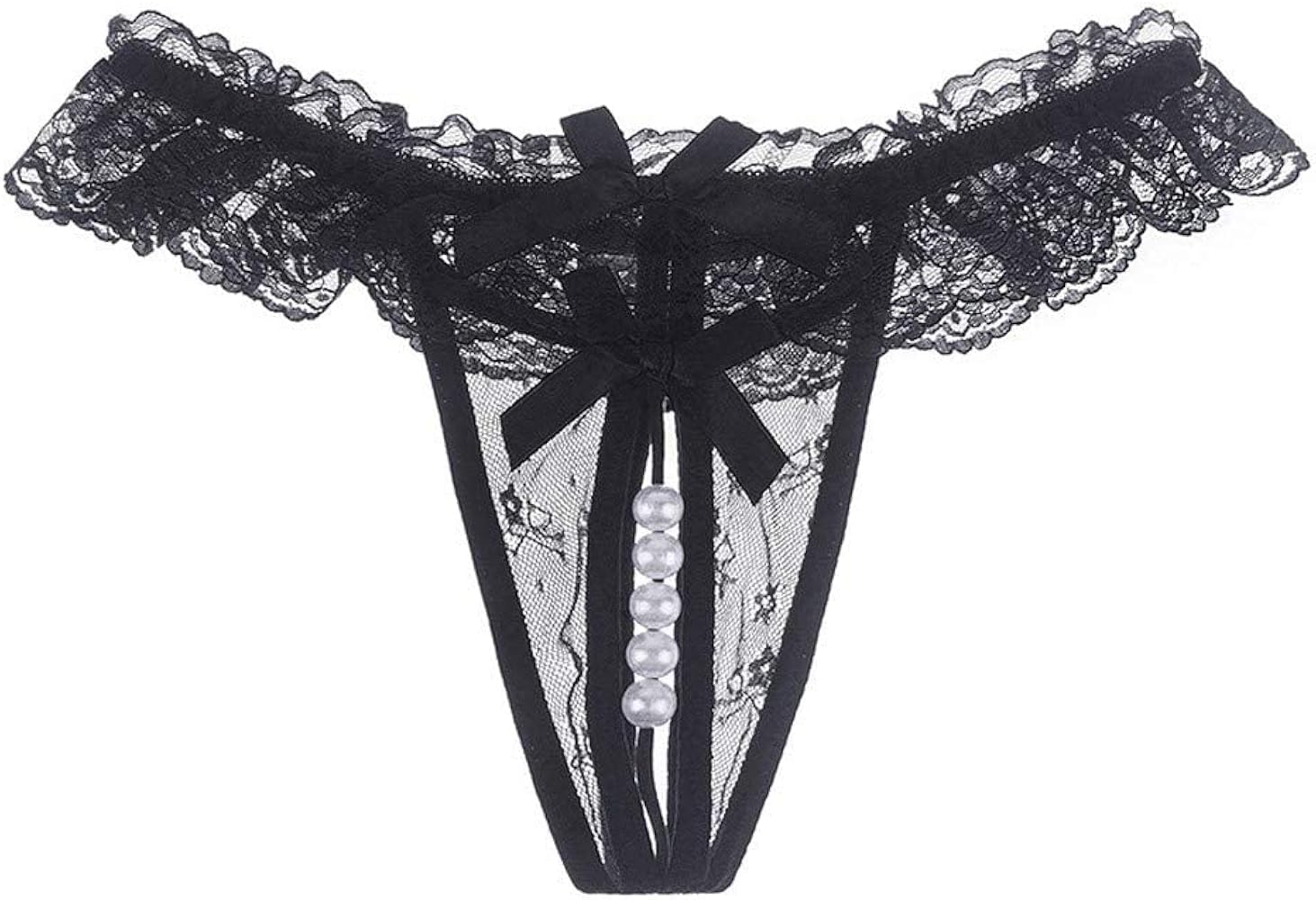 wow zn fashion New Unique Lace Pearl Women lace Transparent Thongs g String-picture-36