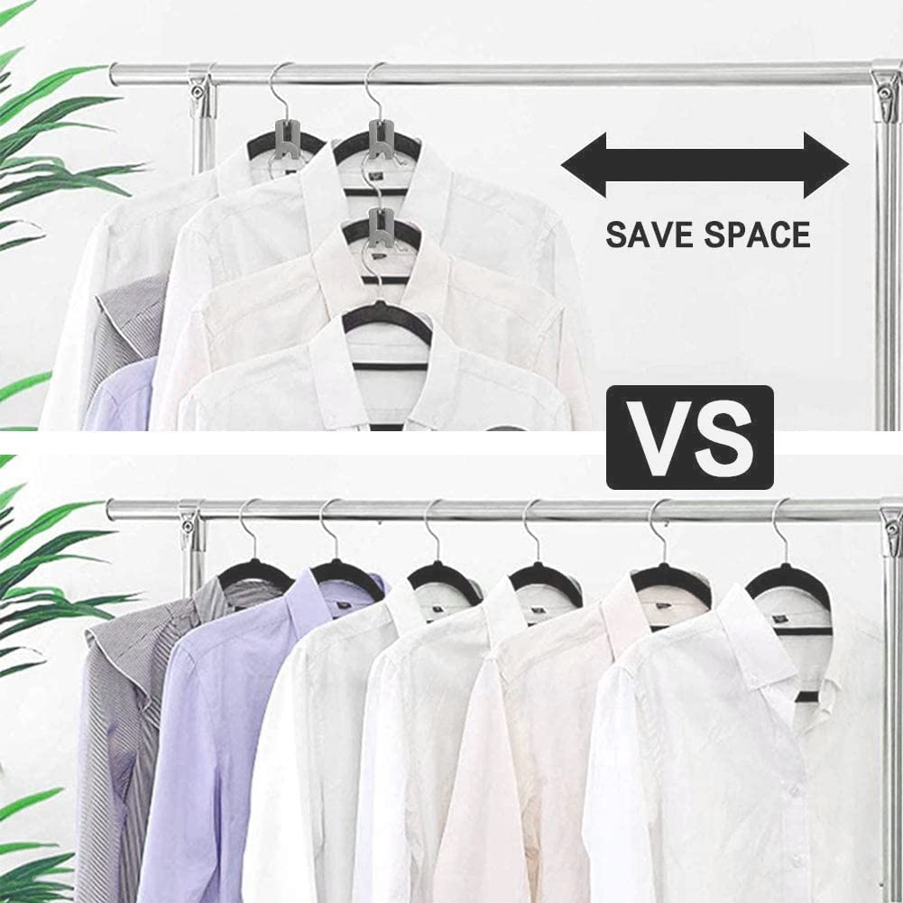 40 Ganci Appendiabiti Floccati - Connettori A Cascata Salvaspazio Per Guardaroba - Foto 5