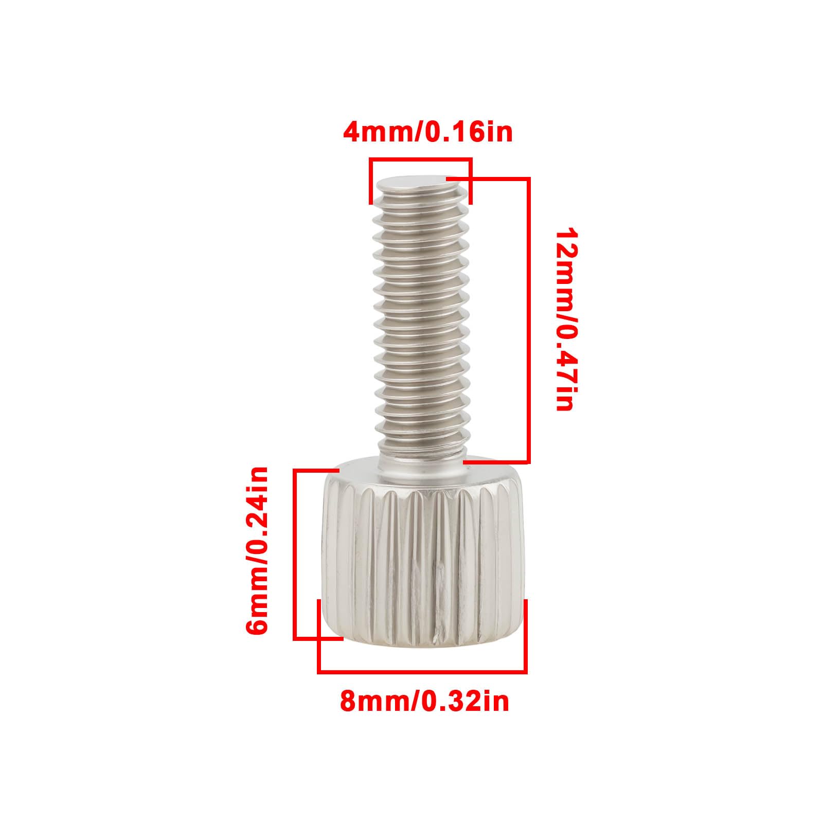 10 Viti A Testa Zigrinata M4x12mm Per La Ritenzione Dell'oculare Del Focheggiatore Del Telescopio