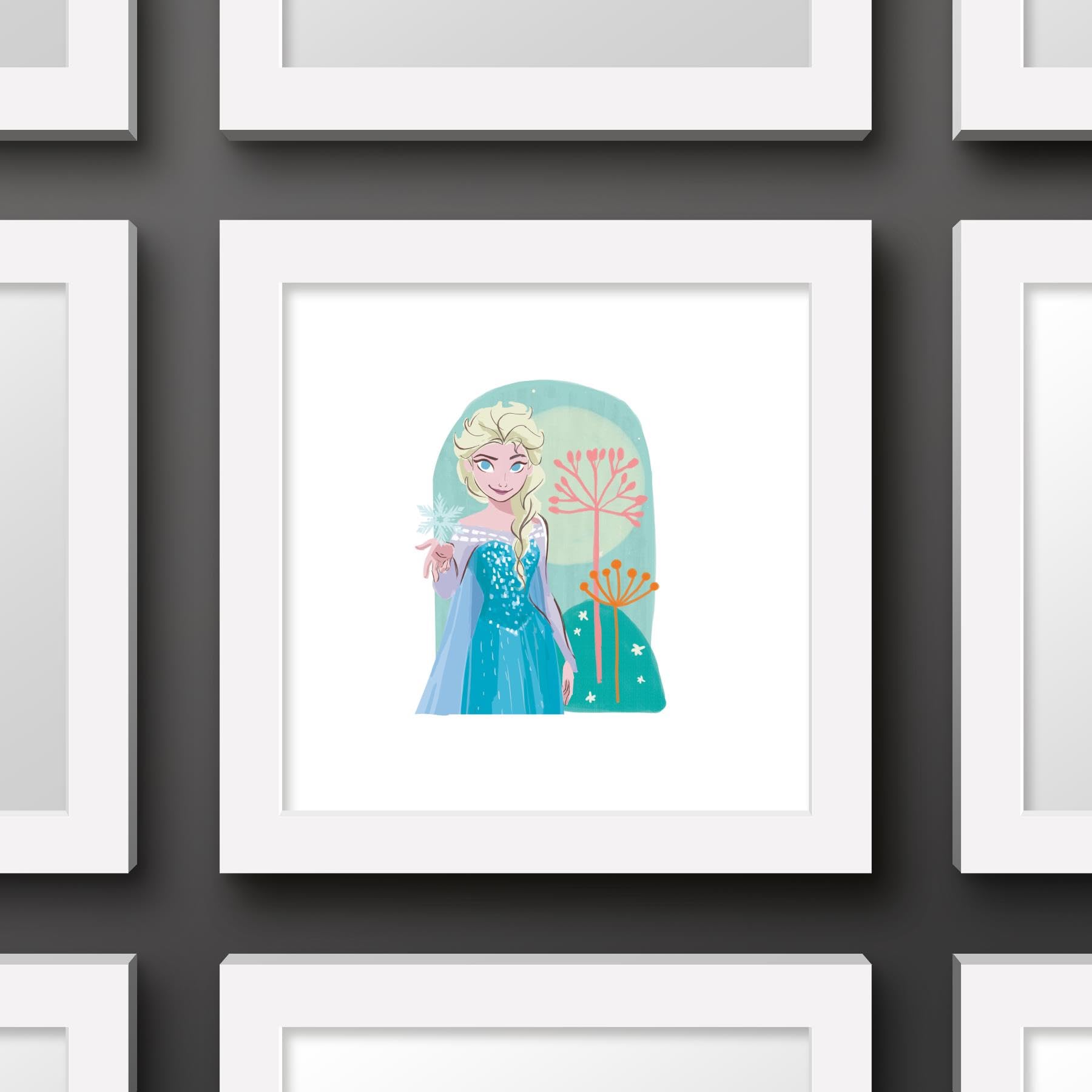 Condition photo showing New/Like New for trends international gallery pops disney frozen - elsa painterly style wall art wall poster, 12" x 12", white frame version