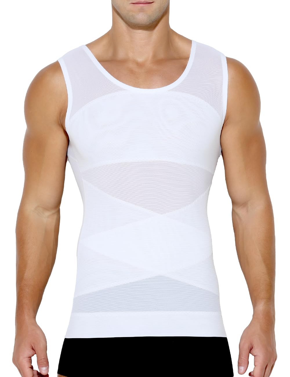 Casey Kevin Shapewear Herren Kompressionsshirt Elastische Bauchweg Unterhemd Herren Body Shaper Tank Top Ärmellos Compression Shirt